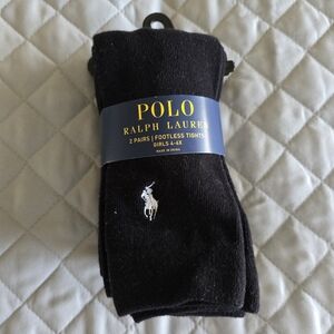 Polo Ralph Lauren Black Footless Tights